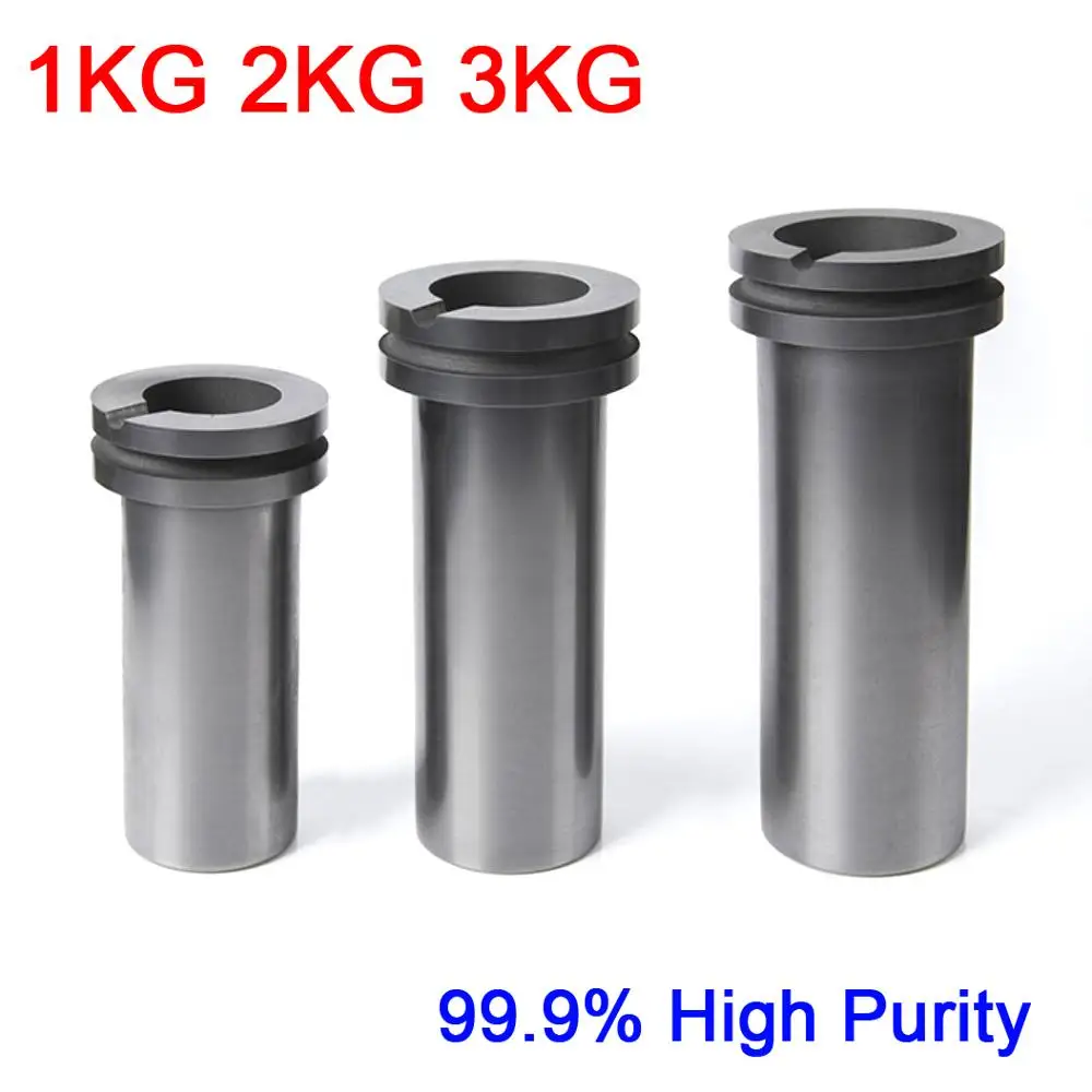 

1KG 2KG 3KG High Purity 99.9% Graphite Casting Melting Crucible Double ring For Gold / Silver Furnace