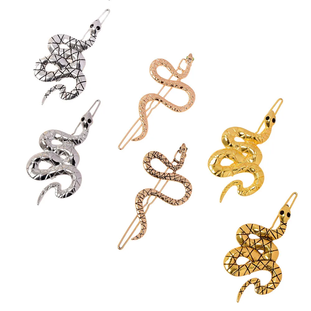 Женские заколки в виде змеи стиле панк Геометрические Животные золотые