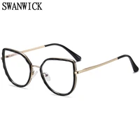 swanwick cat eye frame blue light blocking glasses women clear lens spectacle frames ladies computer accessories eyewear black