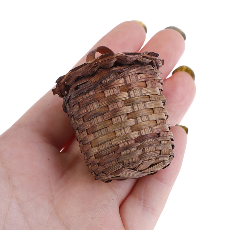 

Miniature Weven Bamboe Mand Plantaardige Mand Model Speelgoed Doll House Furniture Toys 1:12 Dollhouse