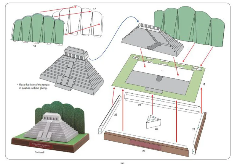 Мексиканская надпись храм 3D Строительная бумага модель всемирно известная