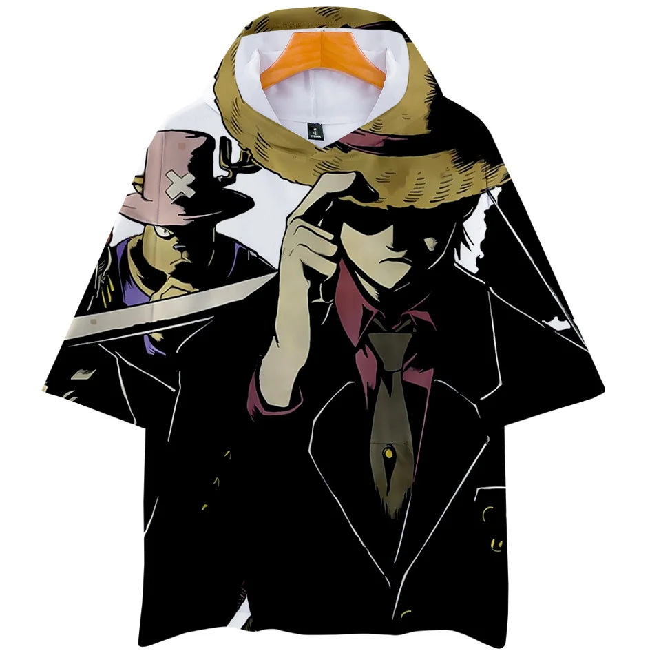 Футболка с капюшоном Luffy аниме One Piece для мужчин и женщин Детская футболка в
