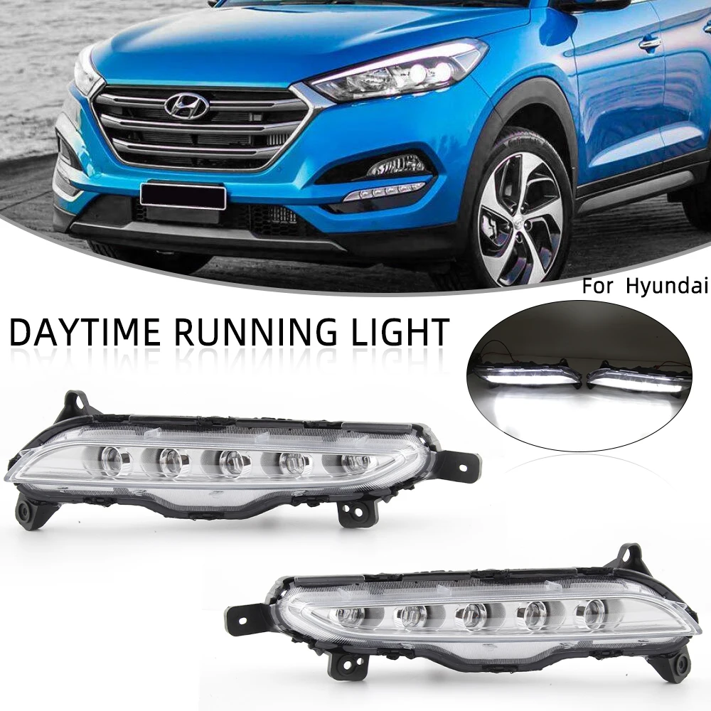 Светодиодсветодиодный дневные ходовые огни для Hyundai Tucson 2015 2016 2017 2018 дневной свет