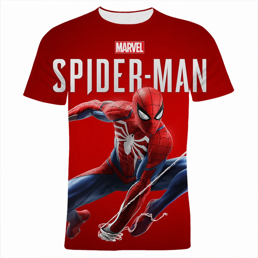 

Short Sleeve T-shirts For Male Summer Marvel Spider-Man 3D Print Children T Shirts Streetwear Men Women Tee Shirts