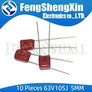 10 шт. CBB 63V105J шаг 5 мм 63 в 105 1000nf 1 мкФ CBB полипропиленовый пленочный конденсатор