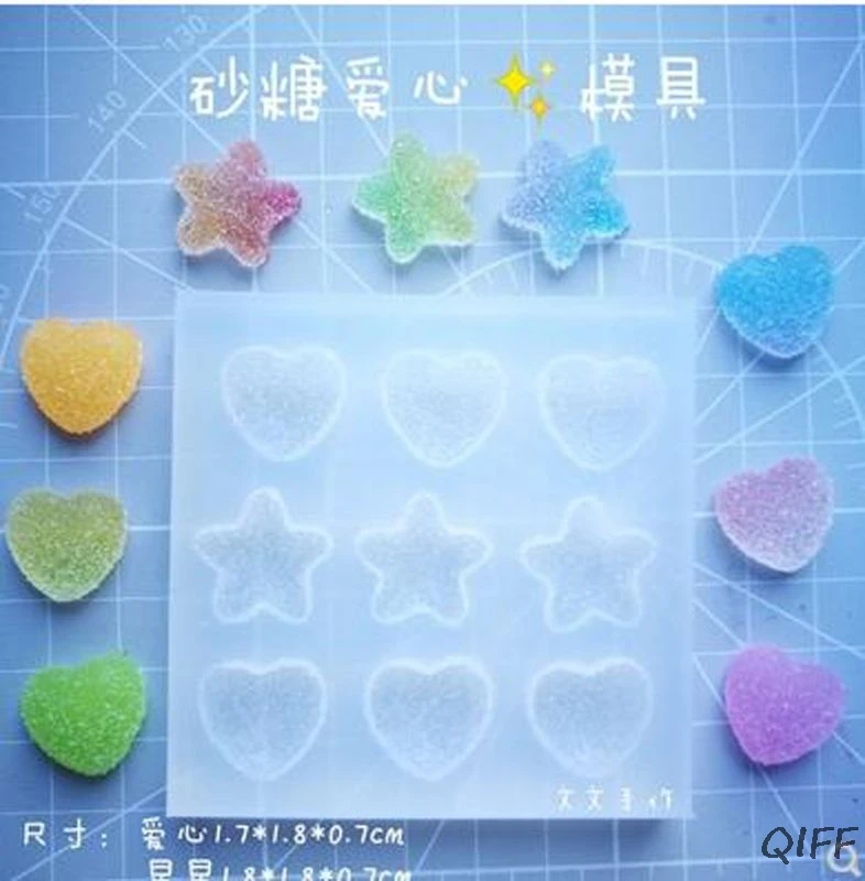 

Sugar Love Star Heart Soft Candy Pendant Mold Slilcone Resin Molds Jewelry Tools