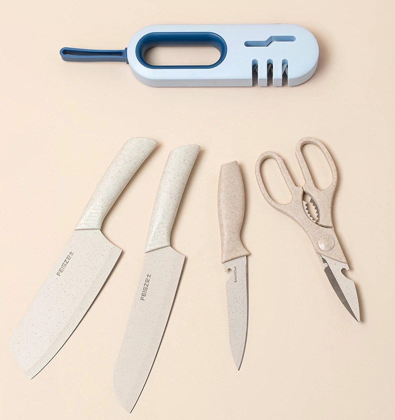

Multifunctional Knife Sharpener 4 In 1 Knife Scissors Can Be Used Grindstone Fast Sharpener Manual Household Kitchen Tools