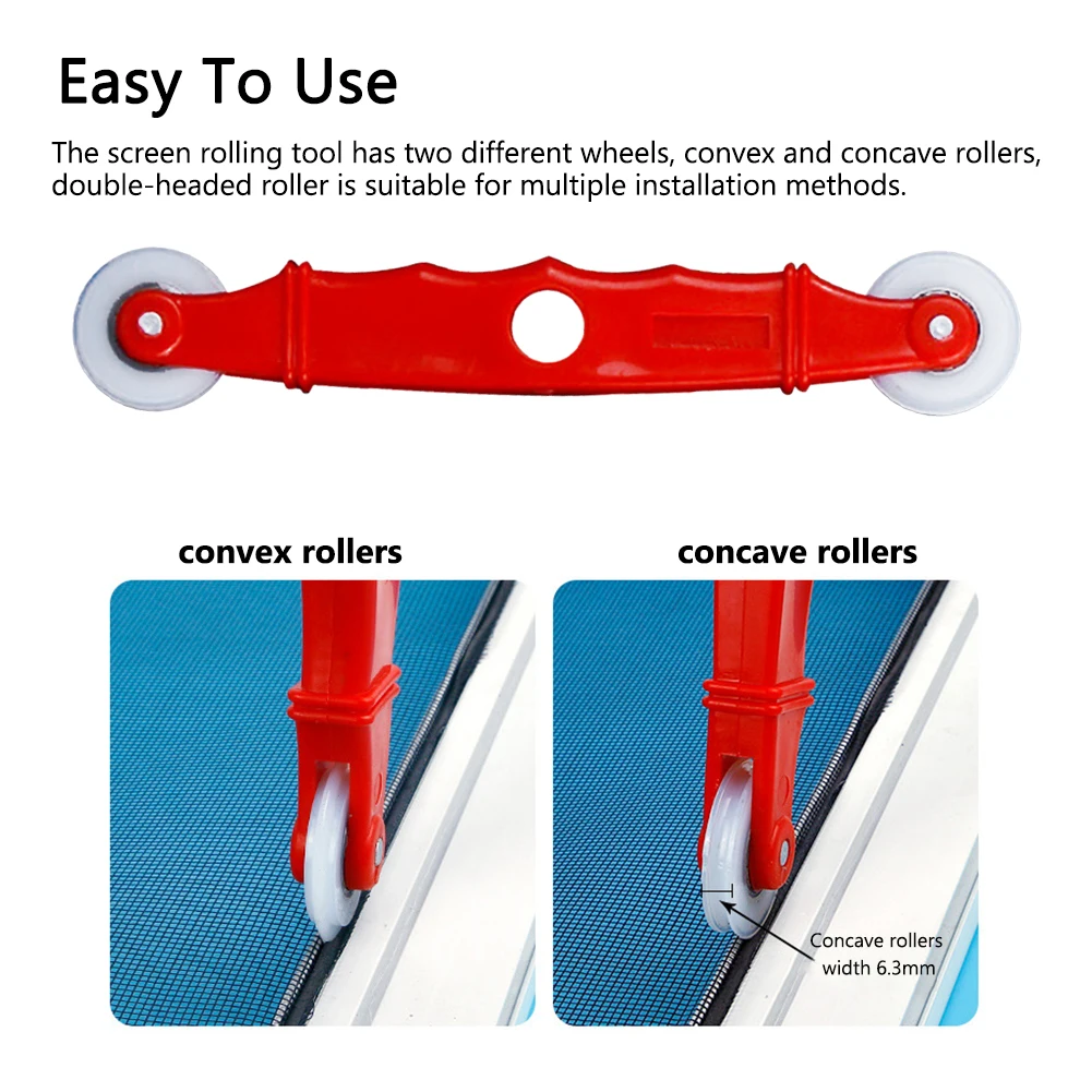 

3pcs Universal Multi-purpose Screen Rolling Tool Set DIY With Handle For Installing Hook Puller Reusable Durable Door Window