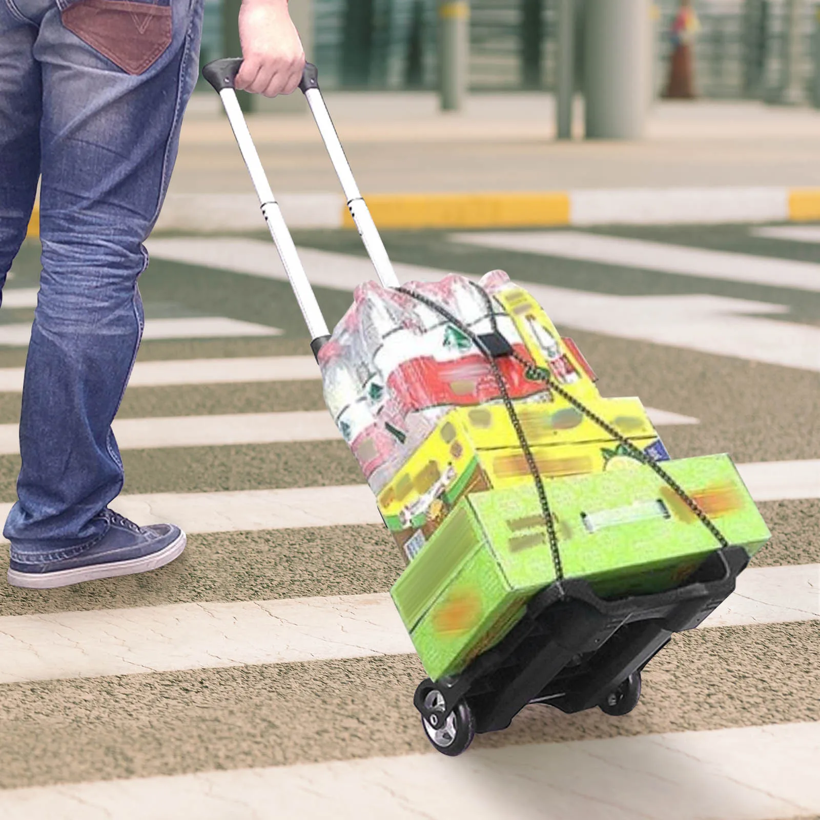 Портативная складная тележка алюминий и пластик легкий нагрузка 20 кг |