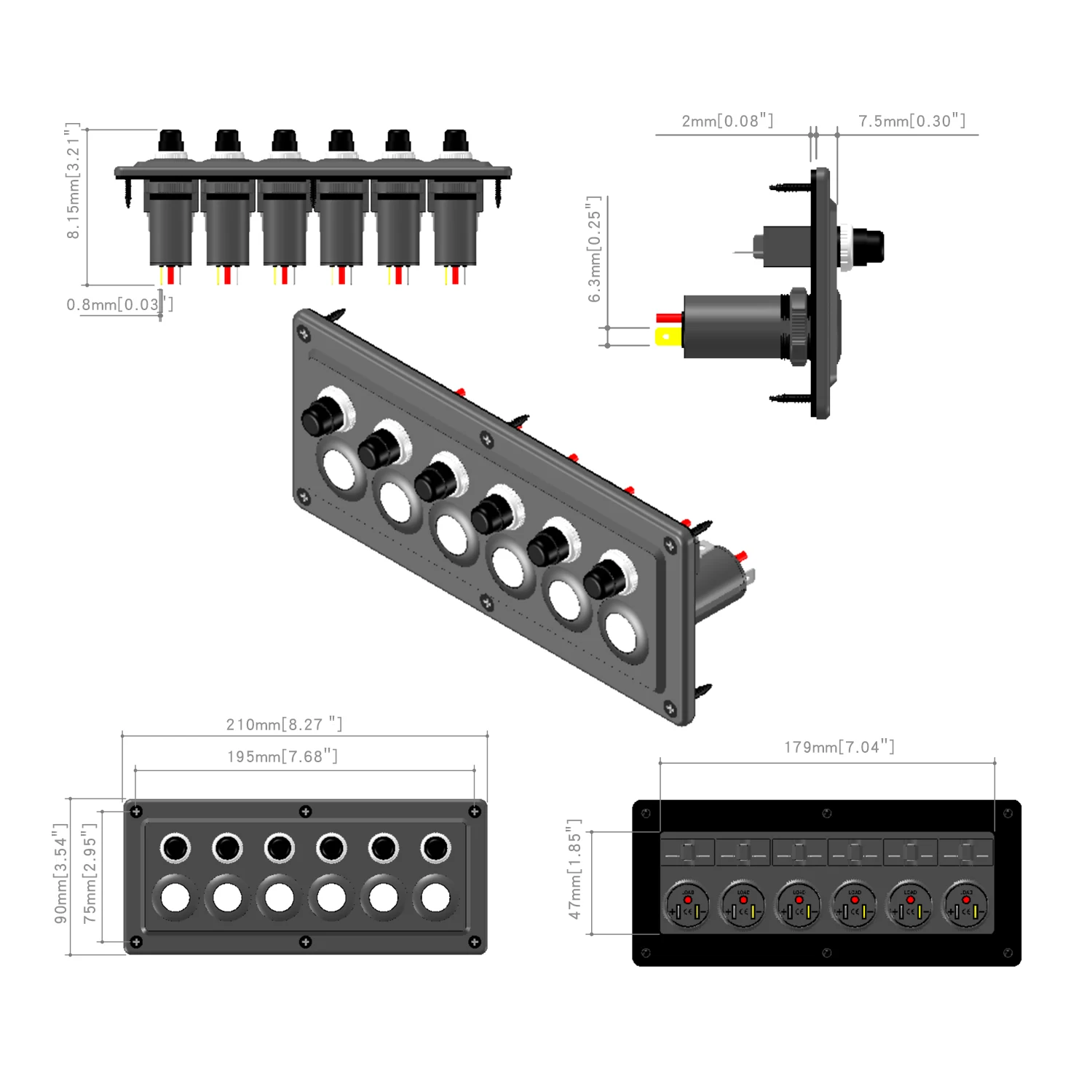 Высококачественная 6 полосная Одиночная сенсорная панель модифицированное