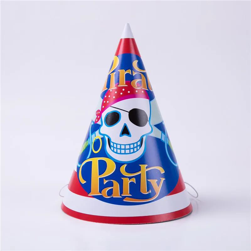 

1set Red Pirate Party Theme Disposable Tableware Sets Plate Napkins Banner Kids Birthday Decoration Set Halloween Decorations