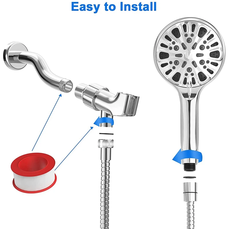 

Shower Head with Handheld, 9 Spray Modes High Pressure Shower Head, 60 Inch Stainless Steel Hose and Shower Head Sets