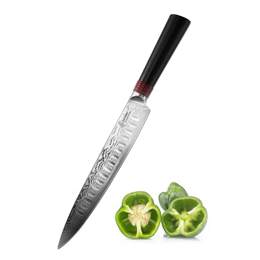 TUO нож для резки столовых приборов 9 &quot японский дамасский VG 10 из нержавеющей