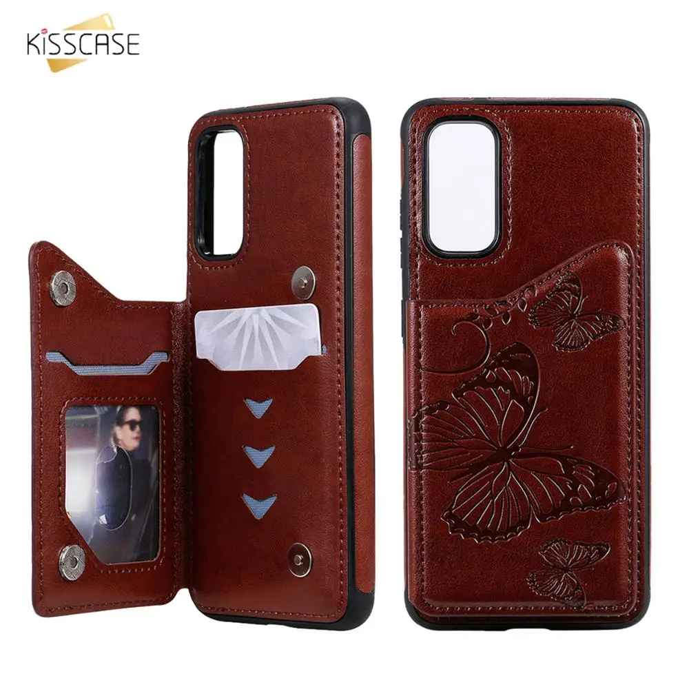 Кожаный флип-чехол KISSCASE с бабочками для Samsung S20 чехол S10 S8 S9 Plus Note10 Couqe
