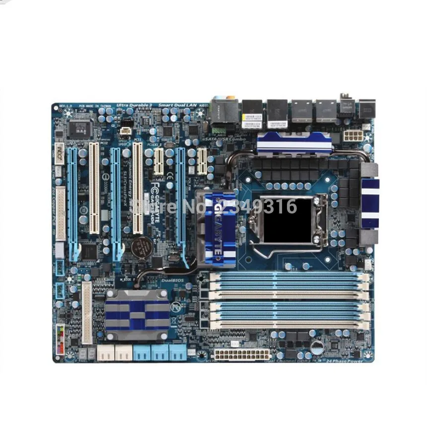 Для Gigabyte GA-P55-UD6 оригинальная б/у настольная материнская плата P55-UD6 P55 Socket LGA 1156 DDR3 ATX