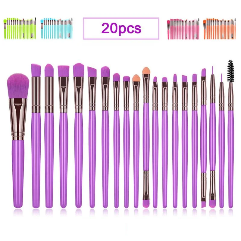 

20Pcs/Set Makeup Brushes Combo Cosmetic Tool Eye Liner Eyebrow Eyeshadow Contour Brush Foundation Concealer Brush