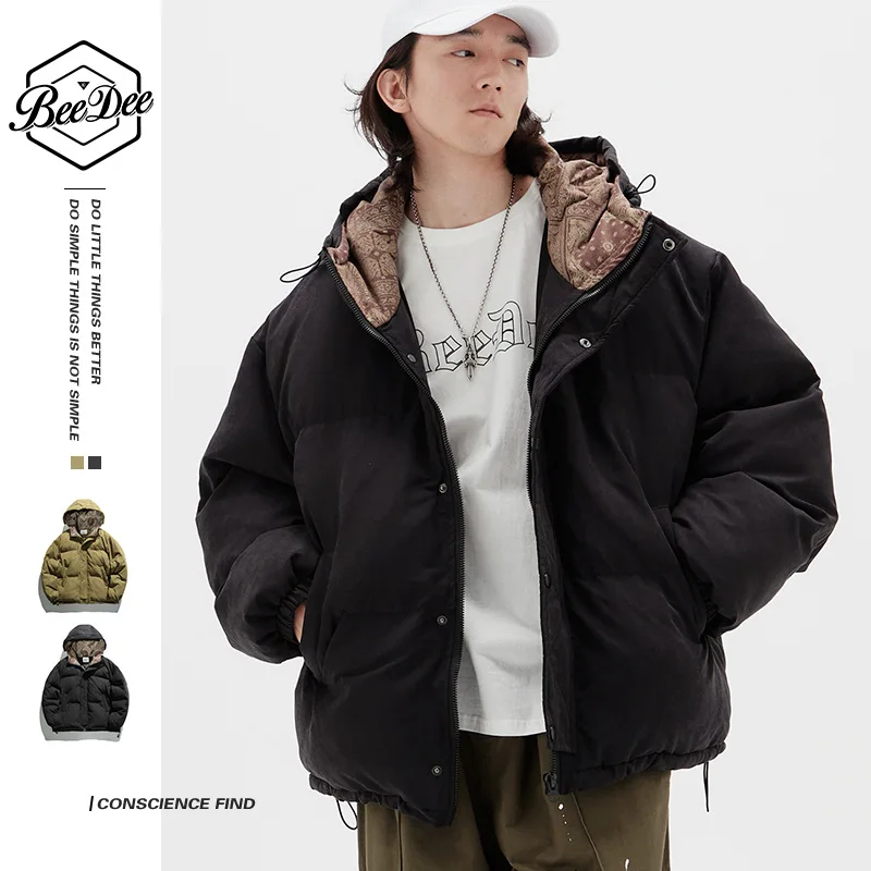 Теплая толстовка Beedee мужская и женская ватная куртка уличная одежда плотное