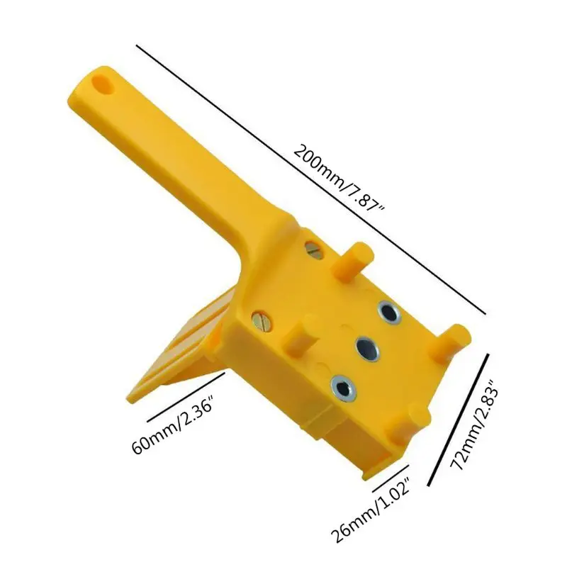 

Wood Doweling Jig ABS Handheld Pocket Hole Jig 6/8/10mm Drill Bit Hole Puncher X4YD