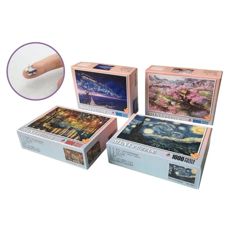 

Пазлы с картинками, 1000 штук, деревянные искусственные ландшафты, Мультяшные картинки для детей, игра для мозга