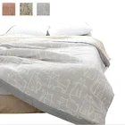 Хлопковые мусульманские летние одеяла для кровати, покрывало, Королевский размер, диван, путешествия, дышащее мультяшное одеяло с котом из ниток, мягкое теплое покрывало