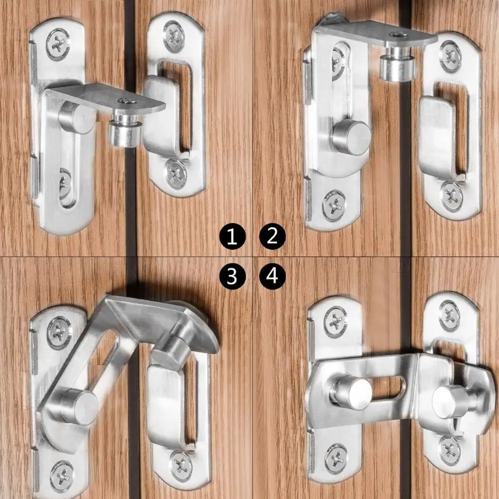 Дверная защелка болт нержавеющая сталь 90 ° ящик шкафа легко монтируется