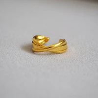 classic casual rings yellow color double layered contracted opening ring finger accessory engagement party petite couples gifts