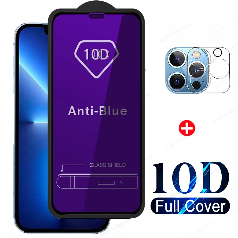 Закаленное стекло с защитой от синего света для Apple iphone 13 12 Pro Max mini защитная пленка
