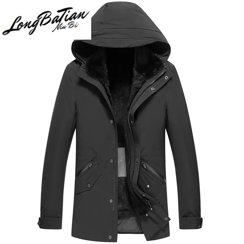 Новинка парка зимняя куртка 2020 Мужское пальто с норковым воротником натуральный
