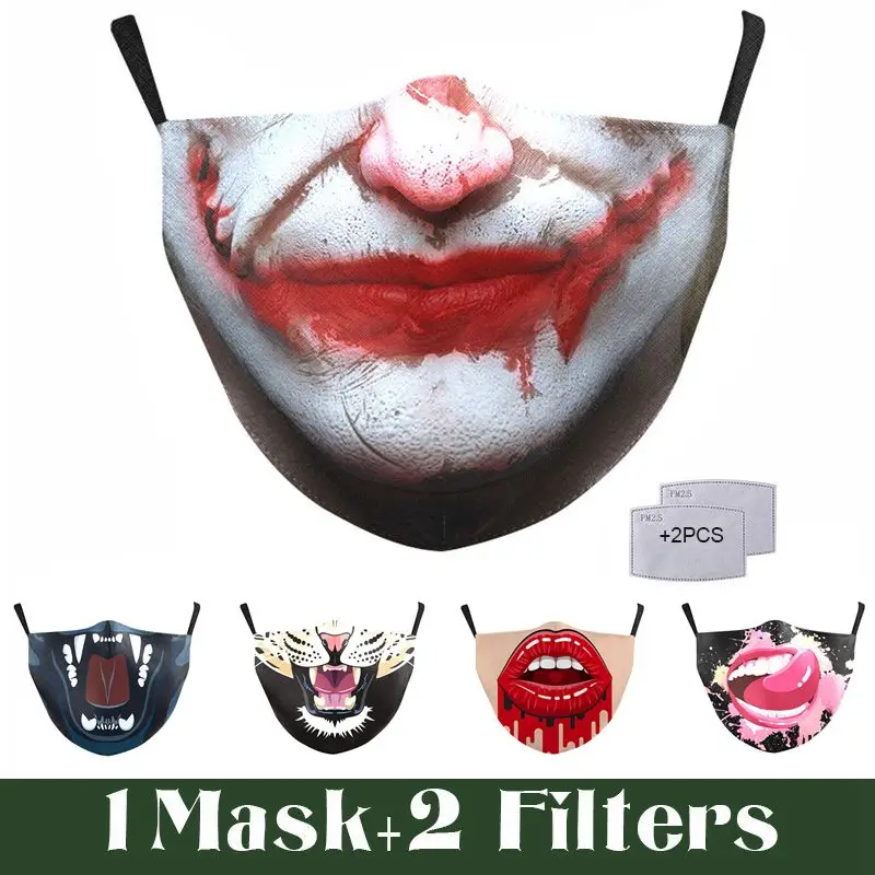 Модная хлопковая черная смываемая маска PM2.5 с фильтром из активированного угля