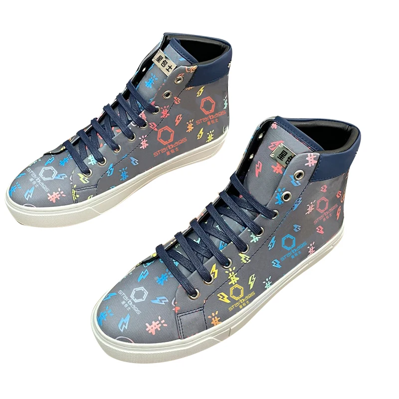 

starbags PP 2021 new winter Gold satin studded high-top shoes original skull head rivet logo top leather men's shoe box dust bag