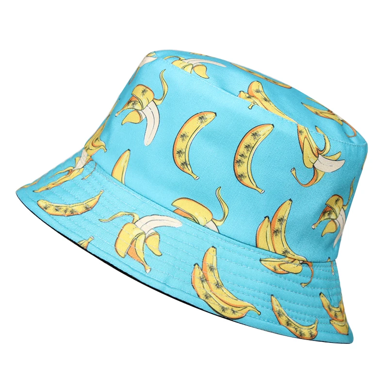 

Панама летняя с принтом фруктов для мужчин и женщин, модная Милая шляпа-банан, ананас, клубника, солнце