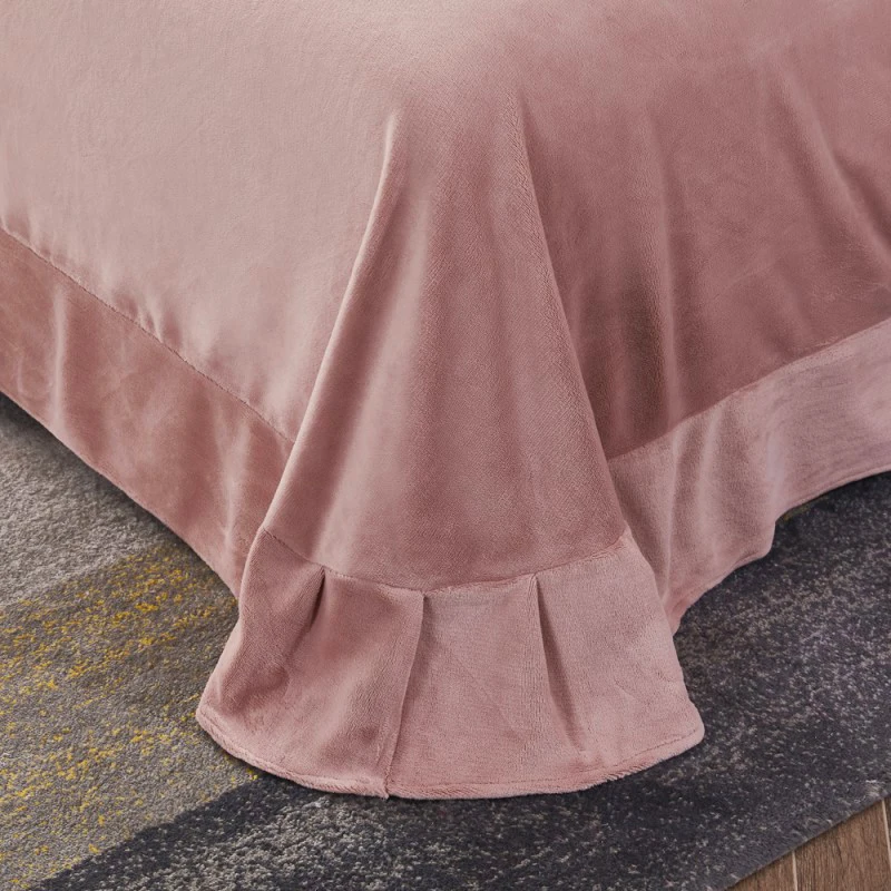 

Chinese Style Floral Embroidery Super Warm Short Plush Bedding Set Soft Velvet Duvet Cover Bed Sheet Pillowcases Home Textiles