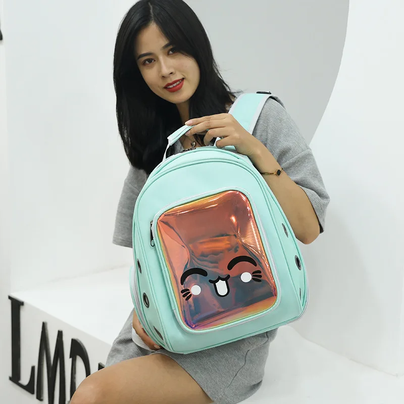 

Fashion Spot Portable Cat Bag Space Capsule Laser Pet Backpack Large Capacity Double-shouldered Cat Transparent Backpack