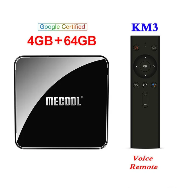 MECOOL KM3 Android 9,0 ТВ приставка 4 Гб 64 Гб ТВ приставка Встроенный 2,4G 5G WiFi Bluetooth 4,0 с подсветкой клавиатуры Smart Android ТВ-плеер
