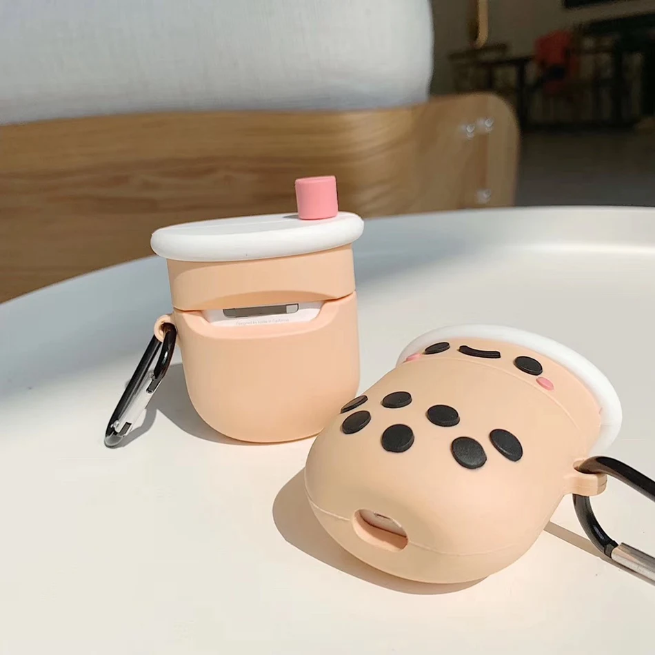 3D милый чехол для наушников Airpods 2 Чехол аниме кошка силиконовая утка наушники защитная крышка для Apple Air pods для наушников Чехол