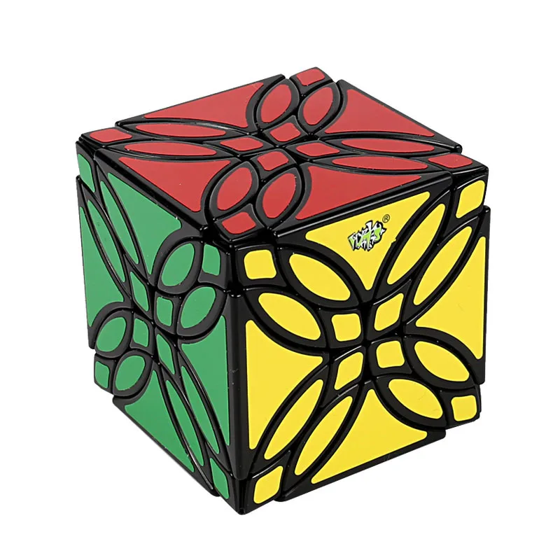 Cubo m&aacute;gico azul de doble filo con forma de flor, cubo Maestro de tr&eacute;bol con forma de alta dificultad, juguete divertido-4