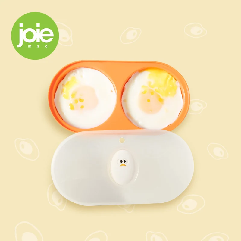 

JOIE Egg Boiler Microwave Double Egg Poacher BPA Free Make Eggs Cooker Steamer Kitchen Gadget Dishwasher Heat Resistant Safe