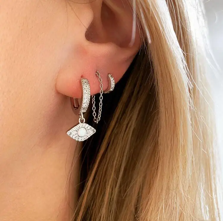 2019 Минимальный нежный модный Турецкий Дурной глаз серьги ювелирные изделия