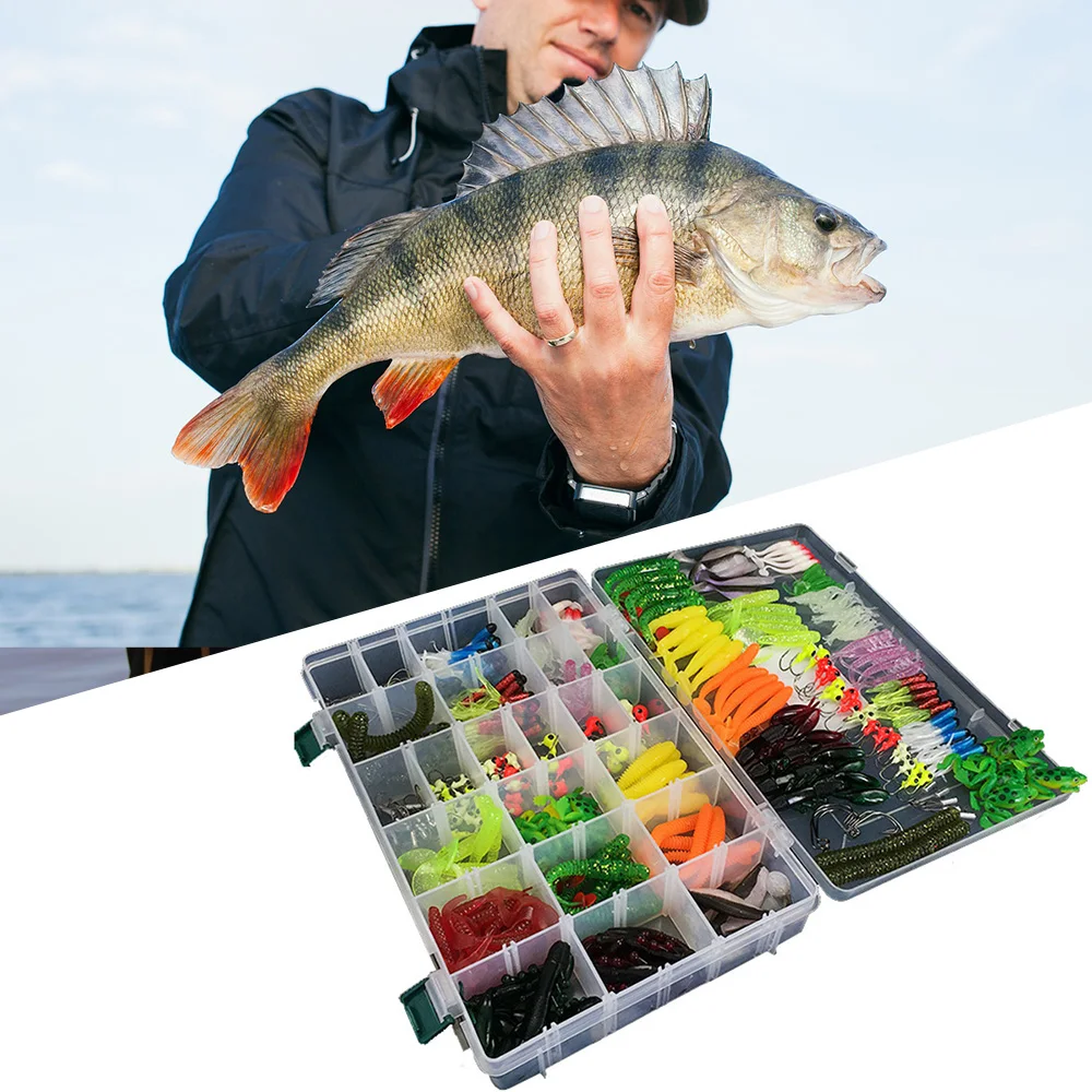 

301PCs/Lot Fishing Soft Lure Set Mixed Lures Bait Jig Head Crank Hooks Worm Artificial Baits Fishing Lures Kit Tackle with Box