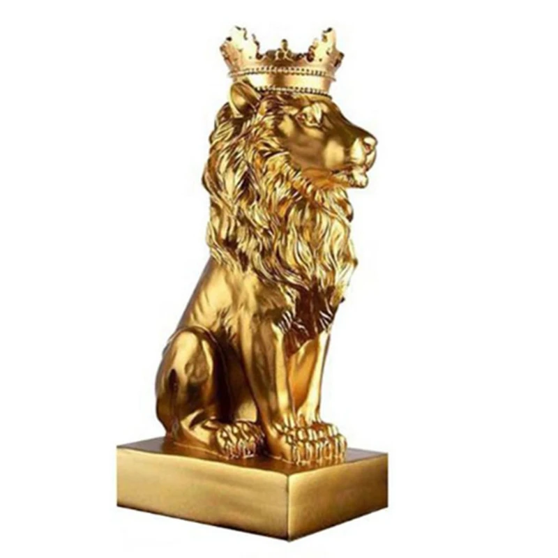 

Статуя в форме короны льва для дома и офиса, статуя в форме льва из смолы, скульптура, модель, поделки, украшения в виде животных, абстрактное ...