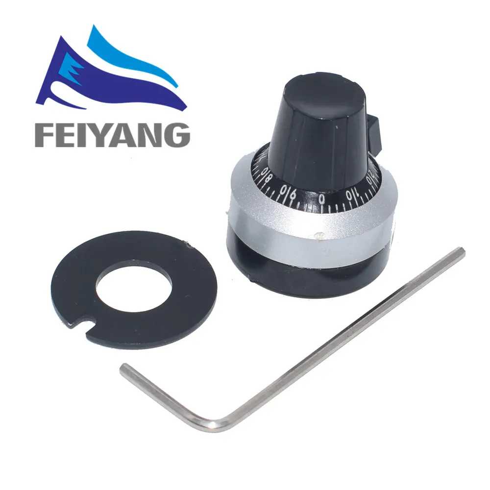 3590S-2-103L 3590S 10K ohm Precision Multiturn Potentiometer 10 Ring Adjustable Resistor+ Turns Counting Dial Rotary Knob