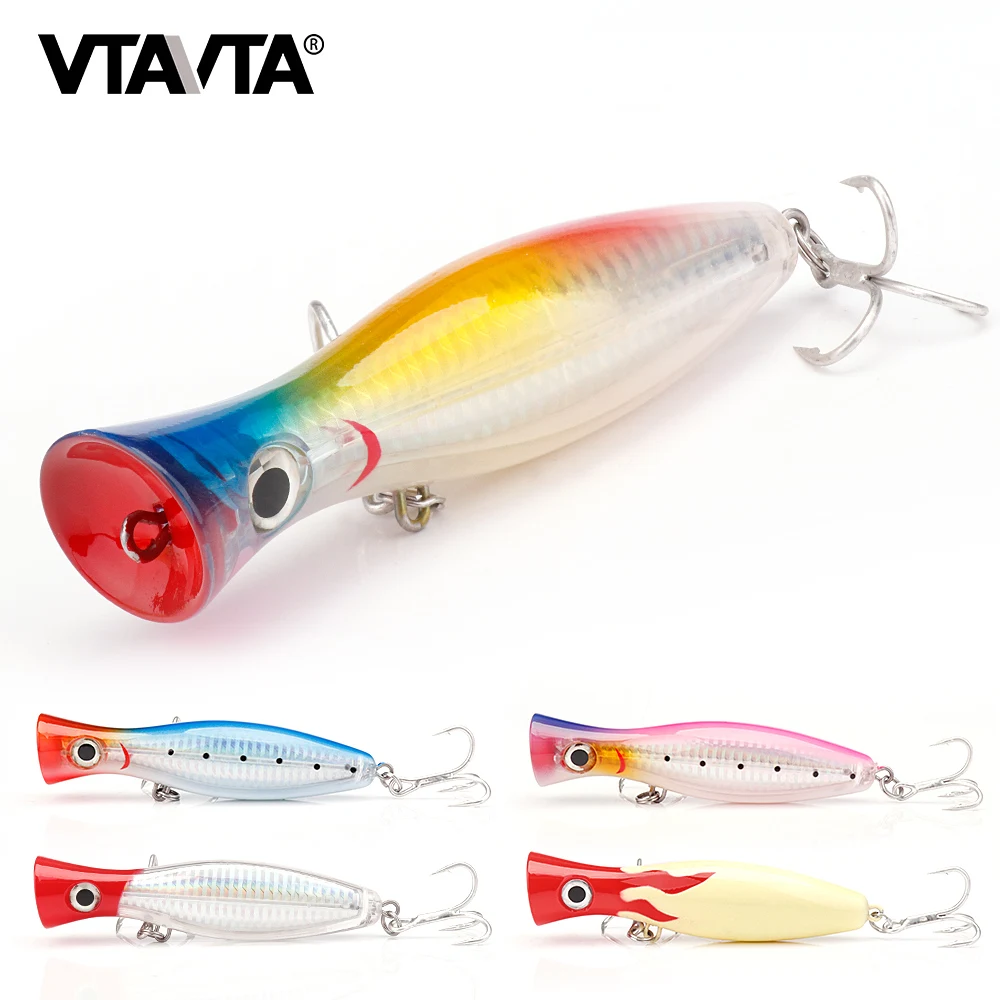VTAVTA большой Topwater Poppers рыболовные приманки для моря 12 см 44 г плавающие воблеры щуки