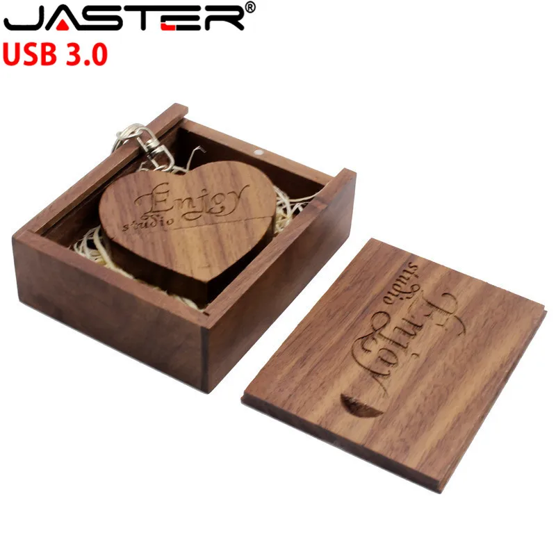 JASTER USB флеш-накопитель клен деревянное сердце Флешка usb3.0 упаковочная коробка 128 Гб 64 ГБ 16 ГБ 32 ГБ 16 ГБ 8 ГБ 4 ГБ оптом и в розницу