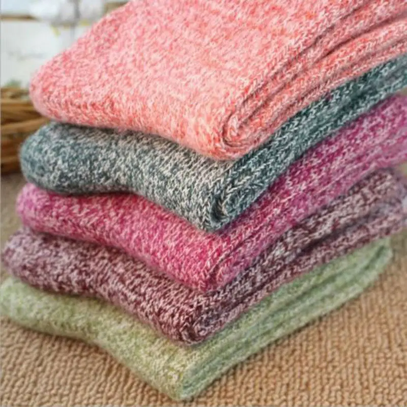 

5 Pairs Womens Wool Cashmere Thick Sock Lady Soft Casual Winter Socks Warm