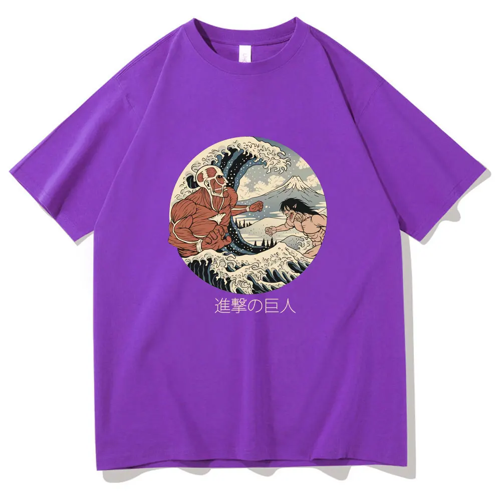 

Anime Attack on Titan Round Shape Pattern Short Sleeve Men Women Harajuku Oversized T-shirt Summer Female Korean Trend T Shirt