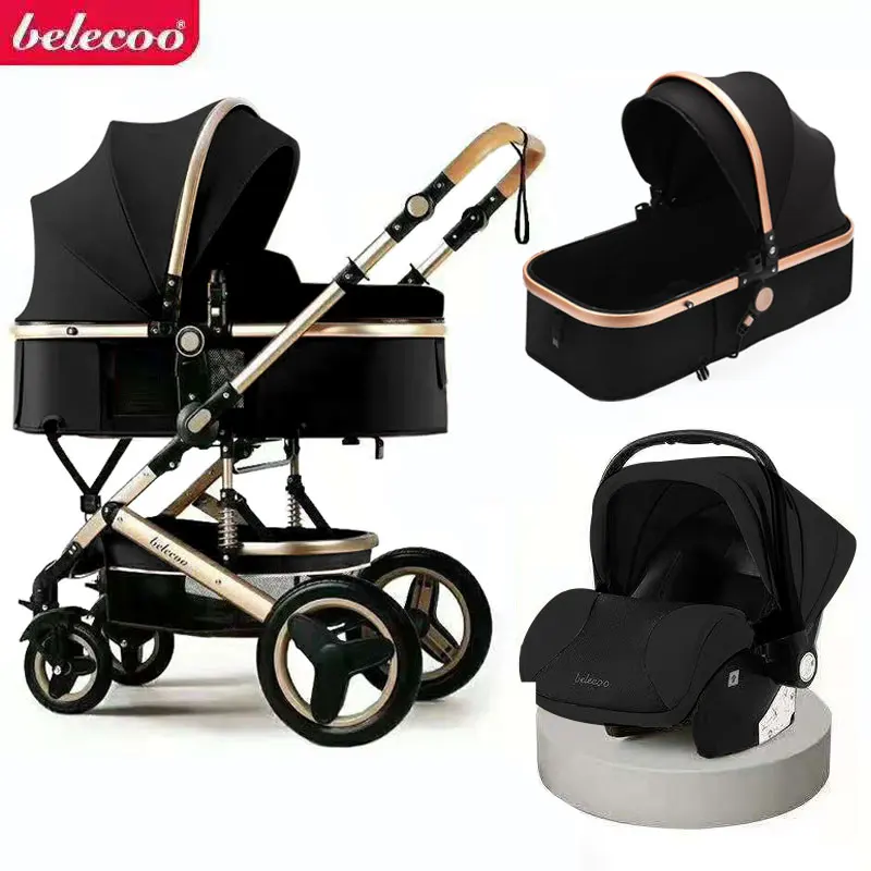 

Luxury Baby Stroller 3 In 1 with Car Seat Portable Travel System Newborn Carriage Prams Buggy Stroller with Newborn Baby Seat