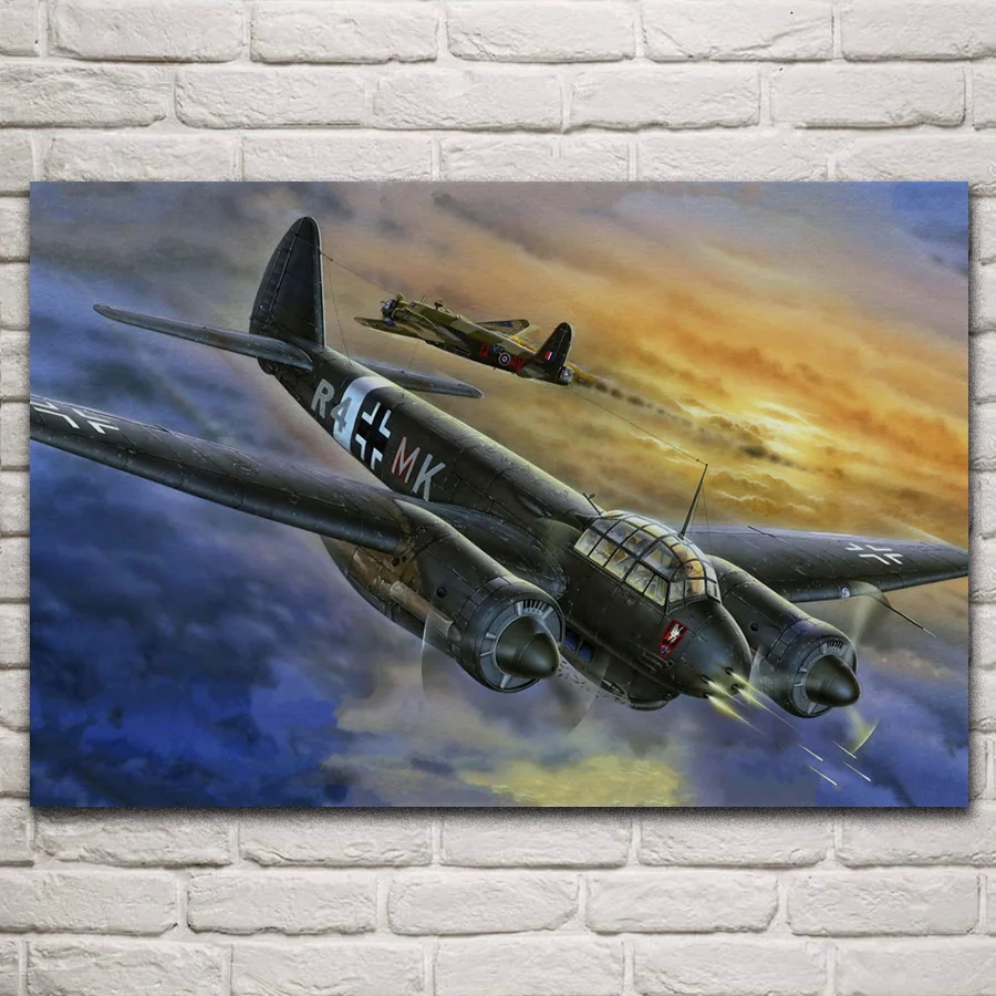

Junkers ju 88 WW2 Germany bomber classic aircraft posters on the wall picture home living room decoration for bedroom KN872