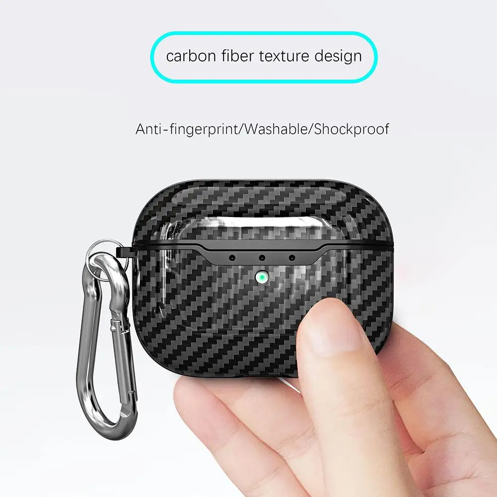 

Carbon Fiber Texture Bluetooth Earphone Protective Case Cover for AirPods Pro