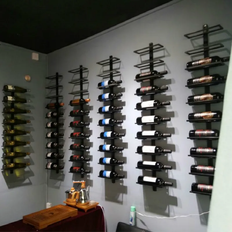 

Sollid Metal Wine Rack Wall Mounted Wine Bottles Holders Simple Wall Wine Cabinet Bar Decoration soporte de botella de vino