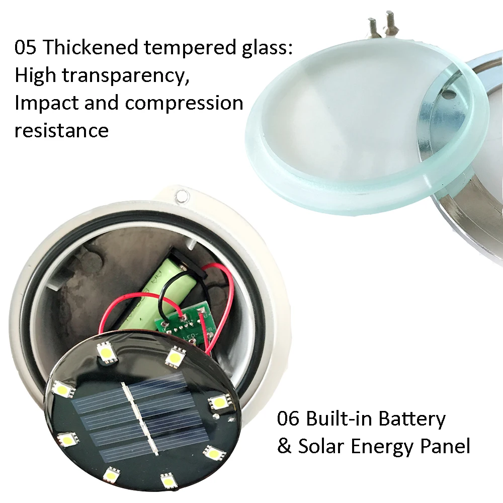 Алюминиевый напольный светильник с 8 светодиодами садовый ландшафтный газонный